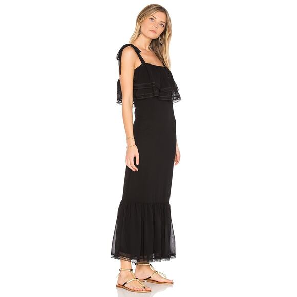 TULAROSA X REVOLVE Black Lace Trim Ruffled Maxi XS - Picture 3 of 13